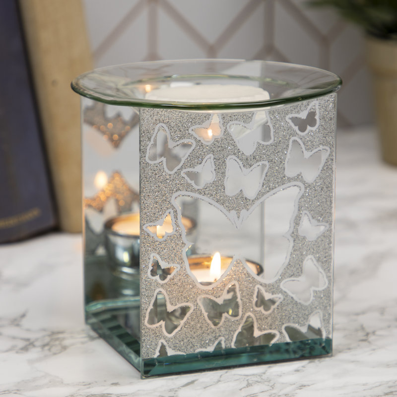 The Seasonal Aisle Glitter Butterfly Glass Wax Warmer Wayfair.co.uk